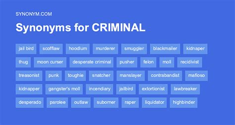 synonyms for criminal|another word for criminals.